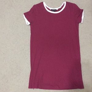 Maroon t-shirt dress